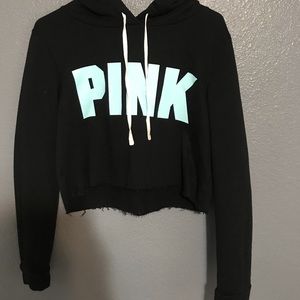 PINK black crop sweater
